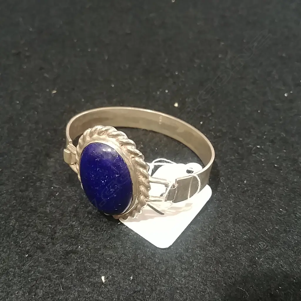 SILVER & LAPIS LAZULI CUFF BANGLE   Image 1++