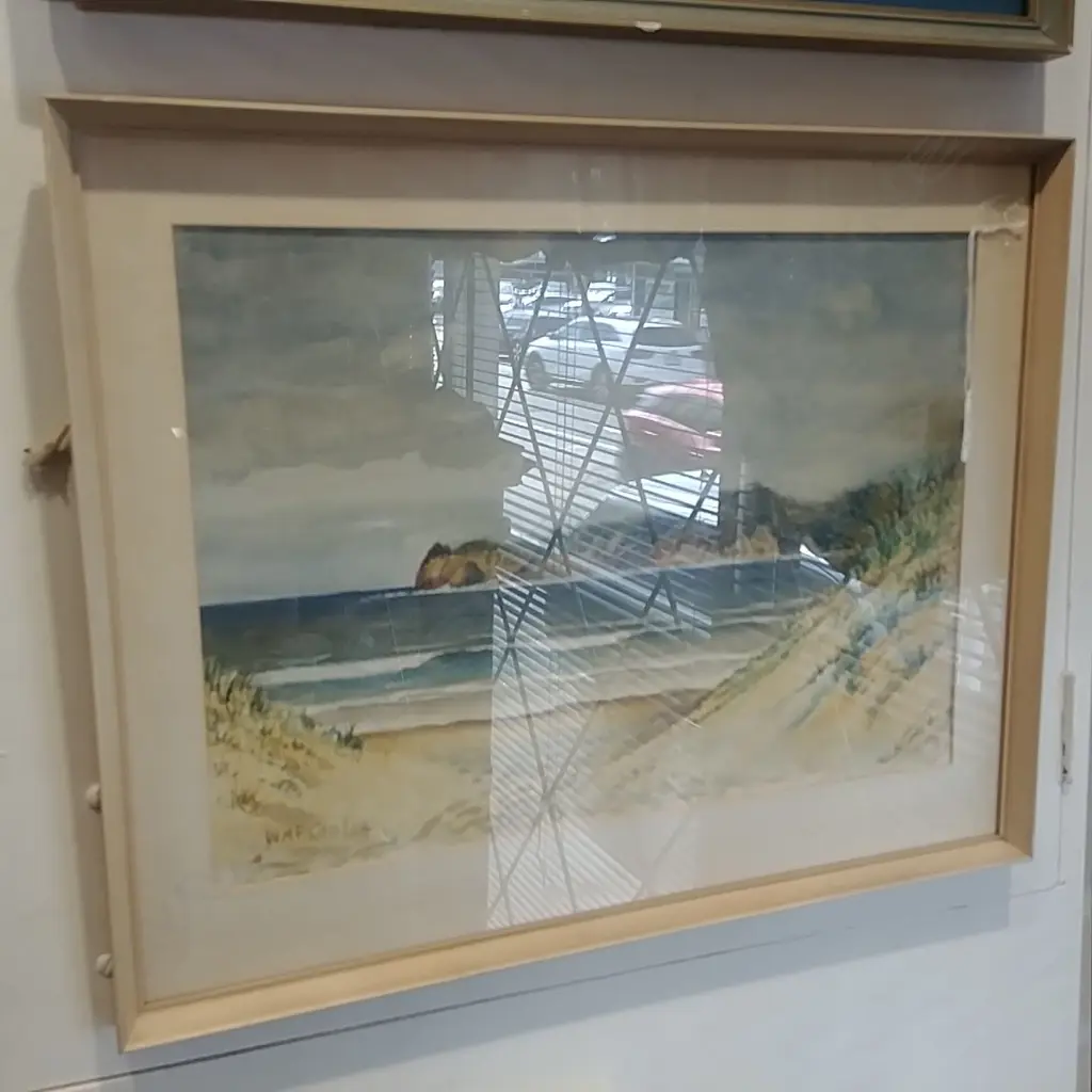 COASTAL LANDSCAPE W/C SGND WM COATES Image 1++