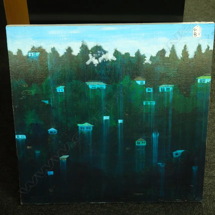 SUBURBAN LANDSCAPE OIL ON BOARD A.U Image 1++