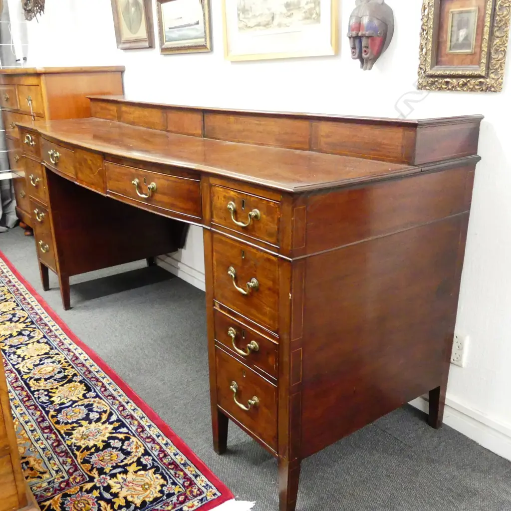 A Georgian mahogany pedestal sideboard Image 1++