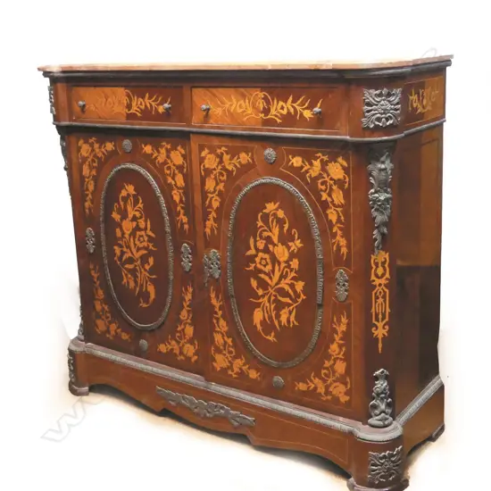 An Italian marble top sideboard