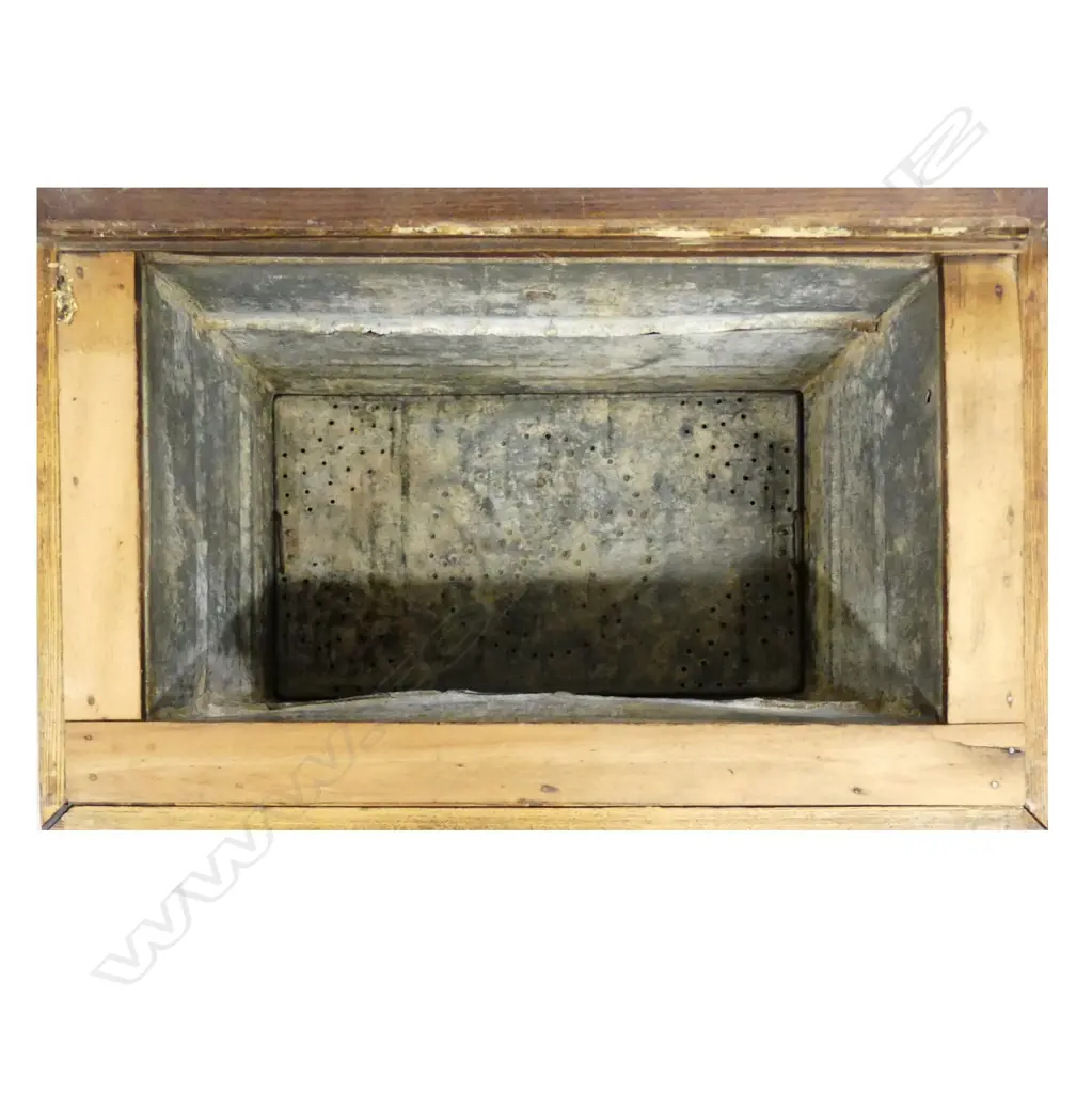 An uncommon c.1900 oak ice chest of coffer form Image 1++