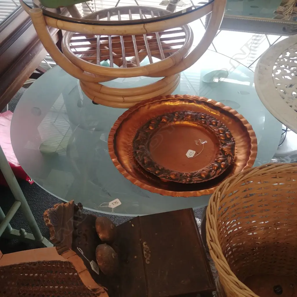 STEFAN RONDEL ETCHED GLASS & ALUMINIUM COFFEE TABLE Image 1++