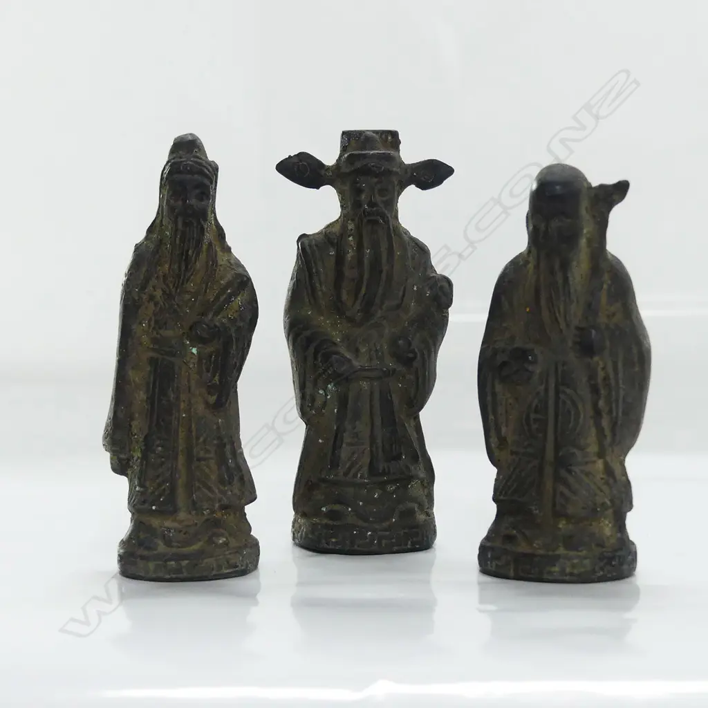 3 BRONZE OLD CHINESE DEITY'S   Image 1++