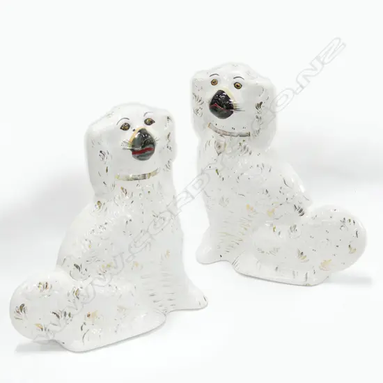 PR STAFFORDSHIRE MANTLE DOGS GILT HIGHLIGHTS