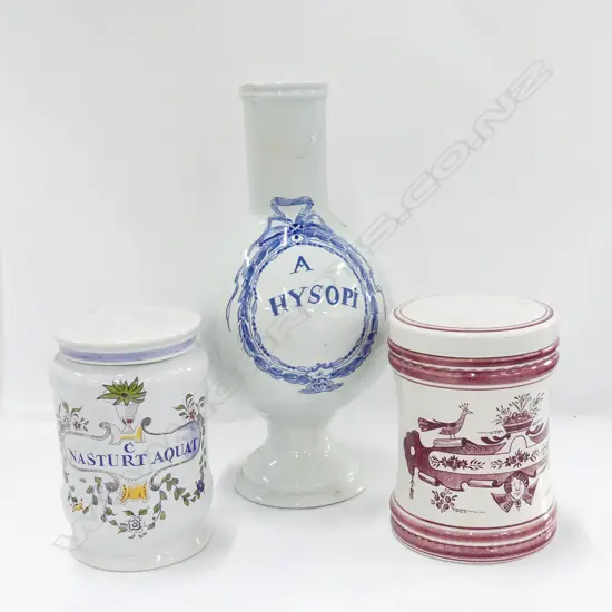 3 ANTIQUE STYLE PHARMACEUTICAL JARS
