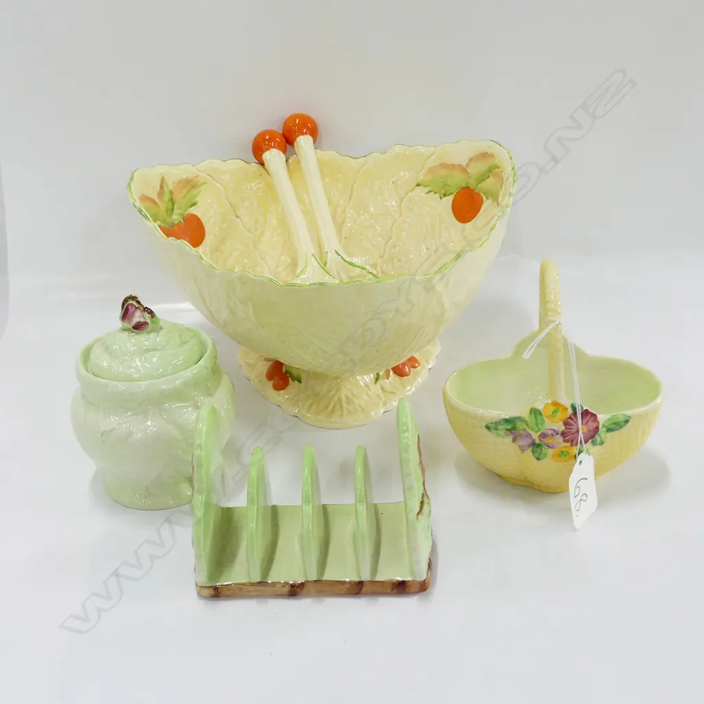 CARLTONWARE SALAD BOWL & TONGS + 3 PCS Image 1++