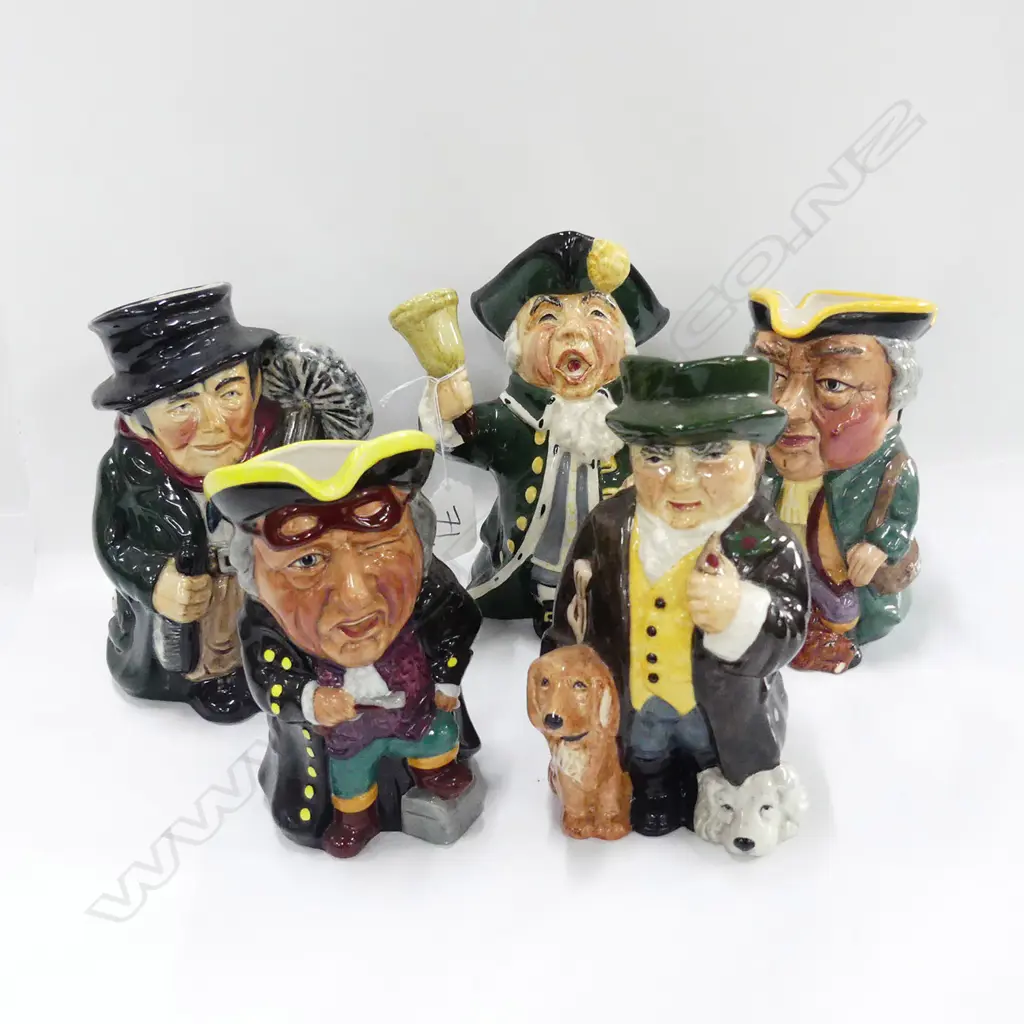 5 ENGLISH TOBY JUGS TOWN CRYER ETC Image 1++