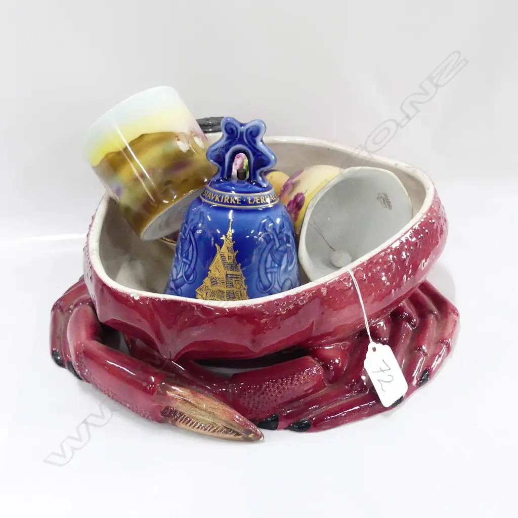 9 FINE CHINA PCES: CRAB BOWL,  2 BELLS, B&G, BAYREUTH.. Image 1++