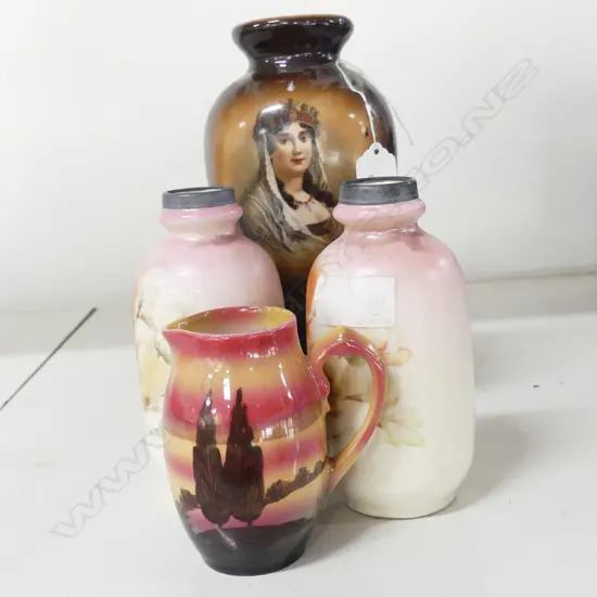 4 EUROPEAN PORCELAIN VASES/JUG