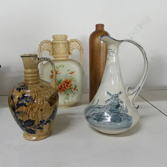 4 CERAMIC & STONEWARE JUGS ETC