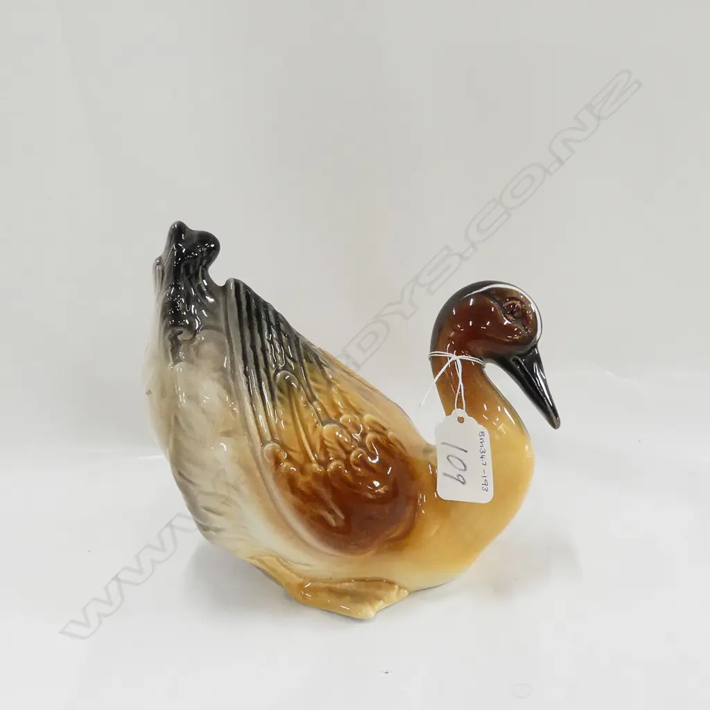 SPANISH CERAMIC GLAZED DUCK SCULPTURE Image 1++