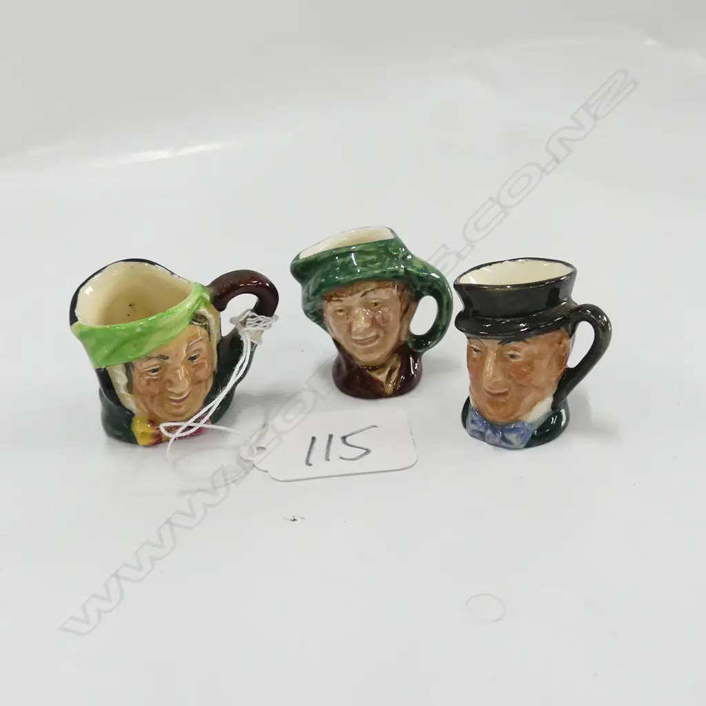 3 R/DOULTON MINI CHARACTER JUGS; GRANNY, PADDY ETC Image 1++