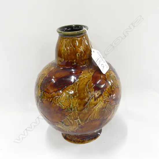 ROYAL DOULTON STONEWARE VASE AUTUMN LEAVES