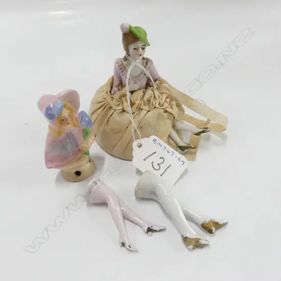 2 VINTAGE HALF HEAD DOLLS + LEGS