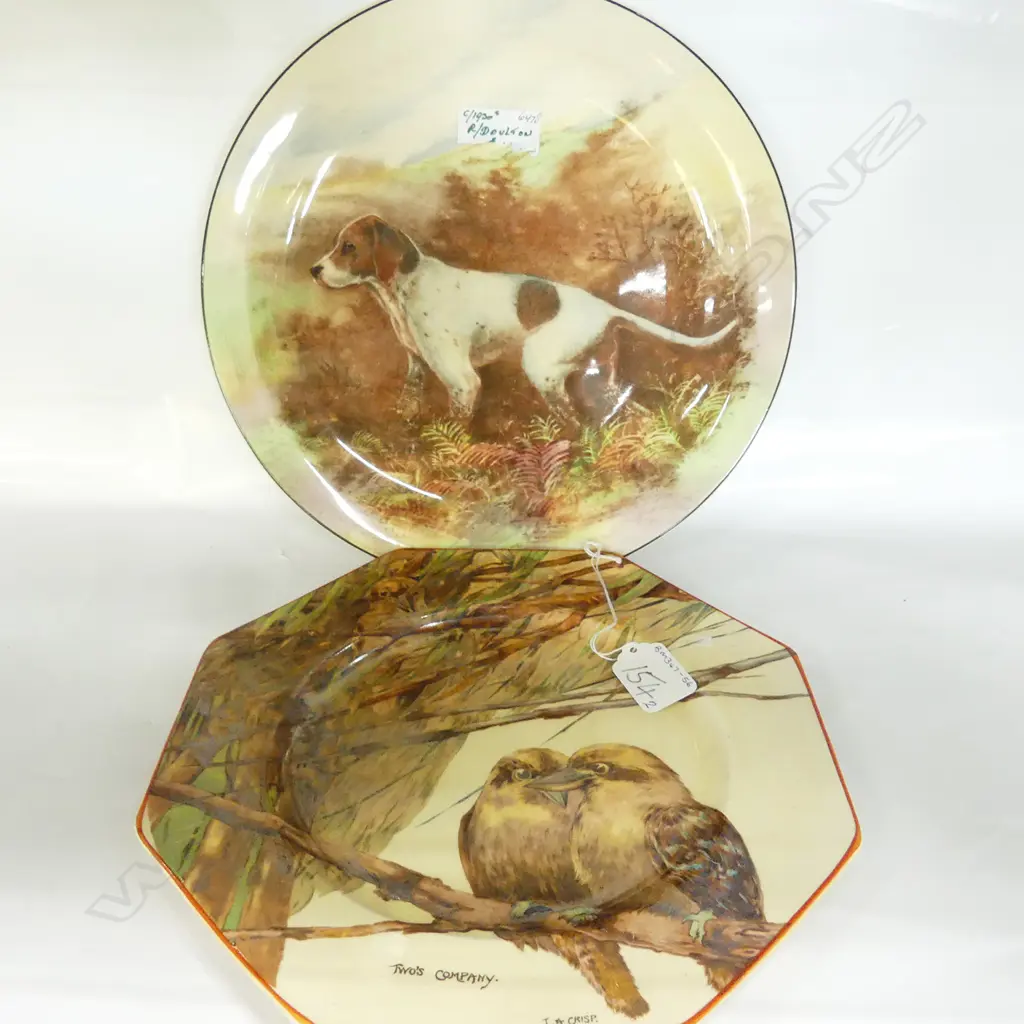 2 R/DOULTON PLATES DOG & KOOKABURRA  Image 1++