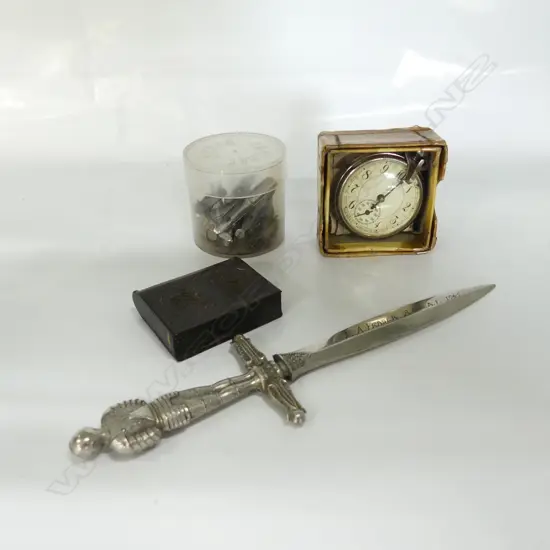 RNZAF LETTER KNIFE, 100 MILE PEDOMETER, NIBS, VESTA