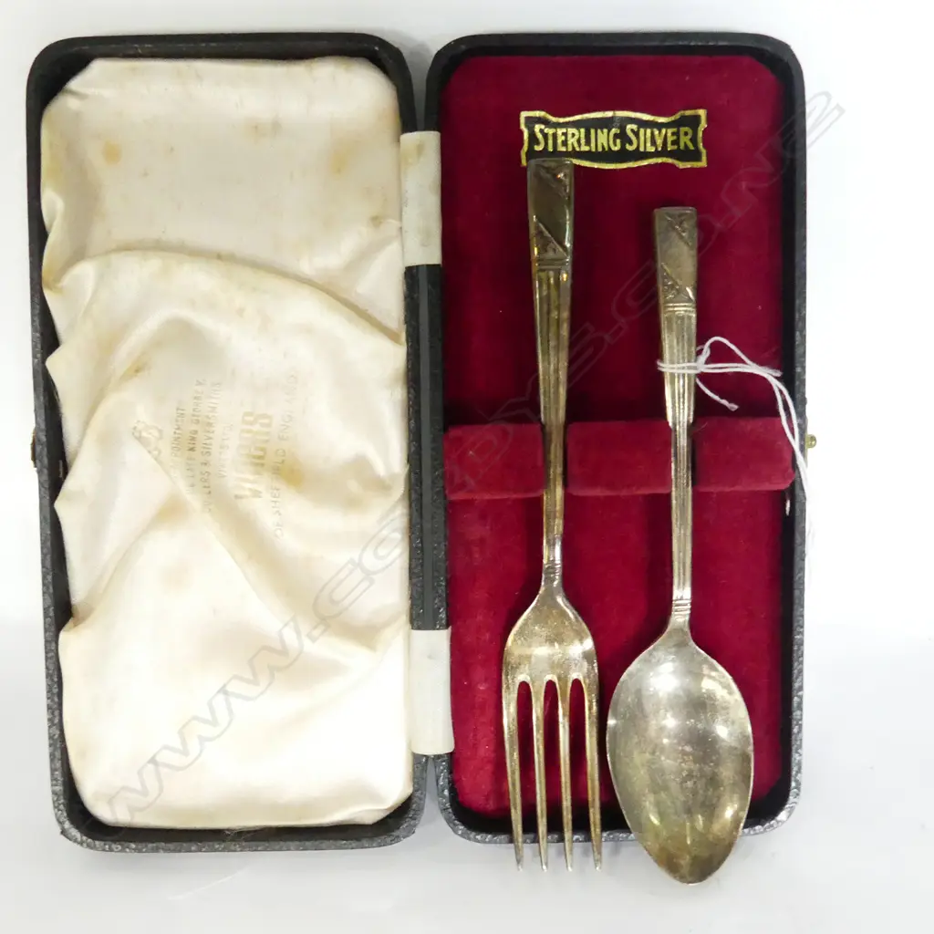 VINERS STERLING SILVER FORK & SPOON CHRISTENING Image 1++