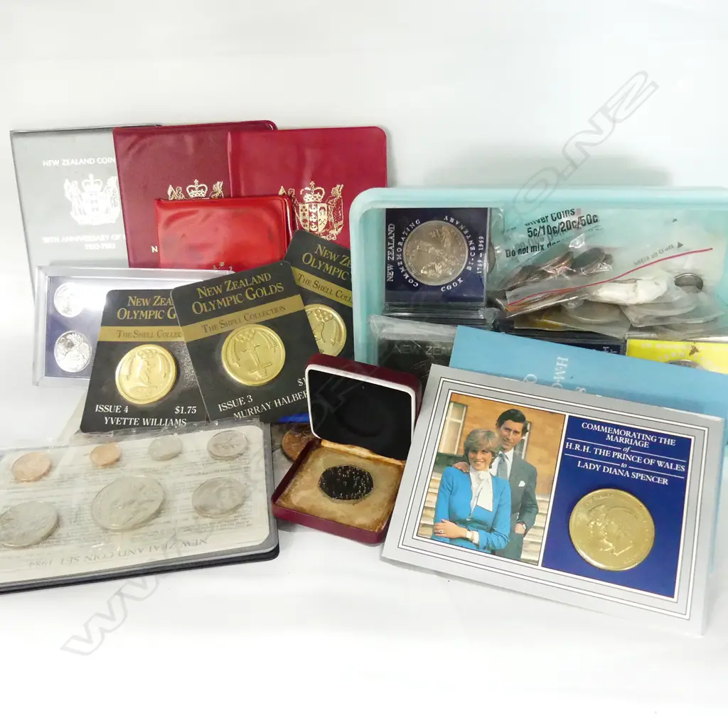 BOX ASSORTED UNCIRC. ETC COINS Image 1++