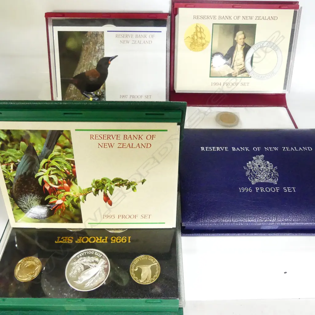 4 NZ COIN PROOF SETS '94-'97 Image 1++