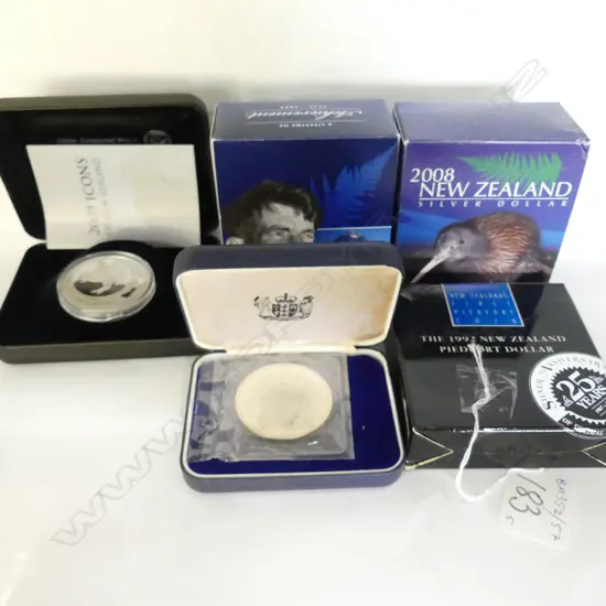 5 NZ PROOF SILVER COINS