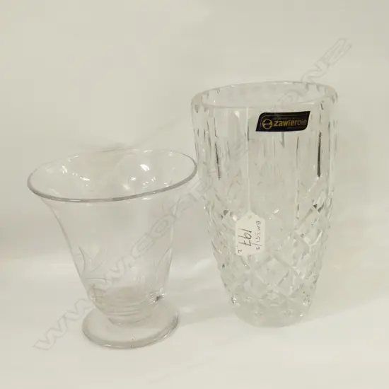 2 CRYSTAL VASES 