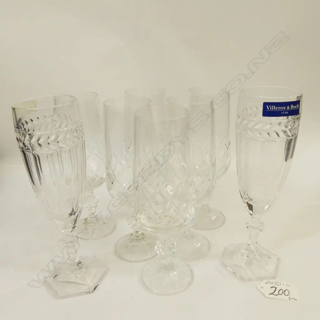 PR VILLEROY & BOCH CHAMPAGNE GLASSES + 6 CRYSTAL GLASSES Image 1++