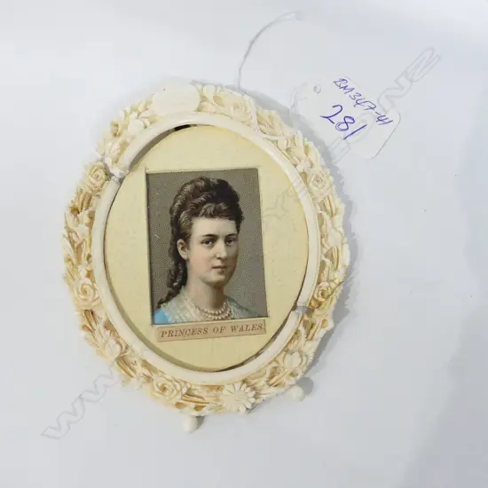 OLD CHINESE CARVED IVORY PICTURE FRAME A.F