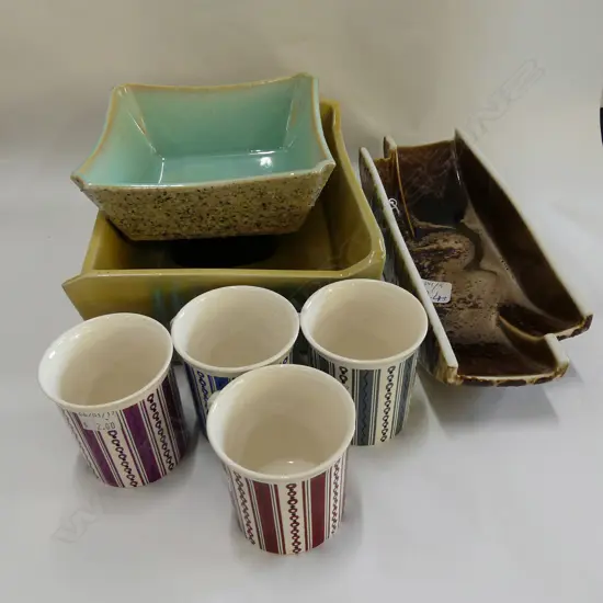 3 PCES IKEBANA POTTERY + 4 CUPS