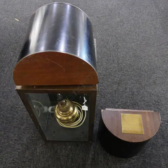 BRASS FRAME CASED LAMP: CONVERTED KERO LAMP