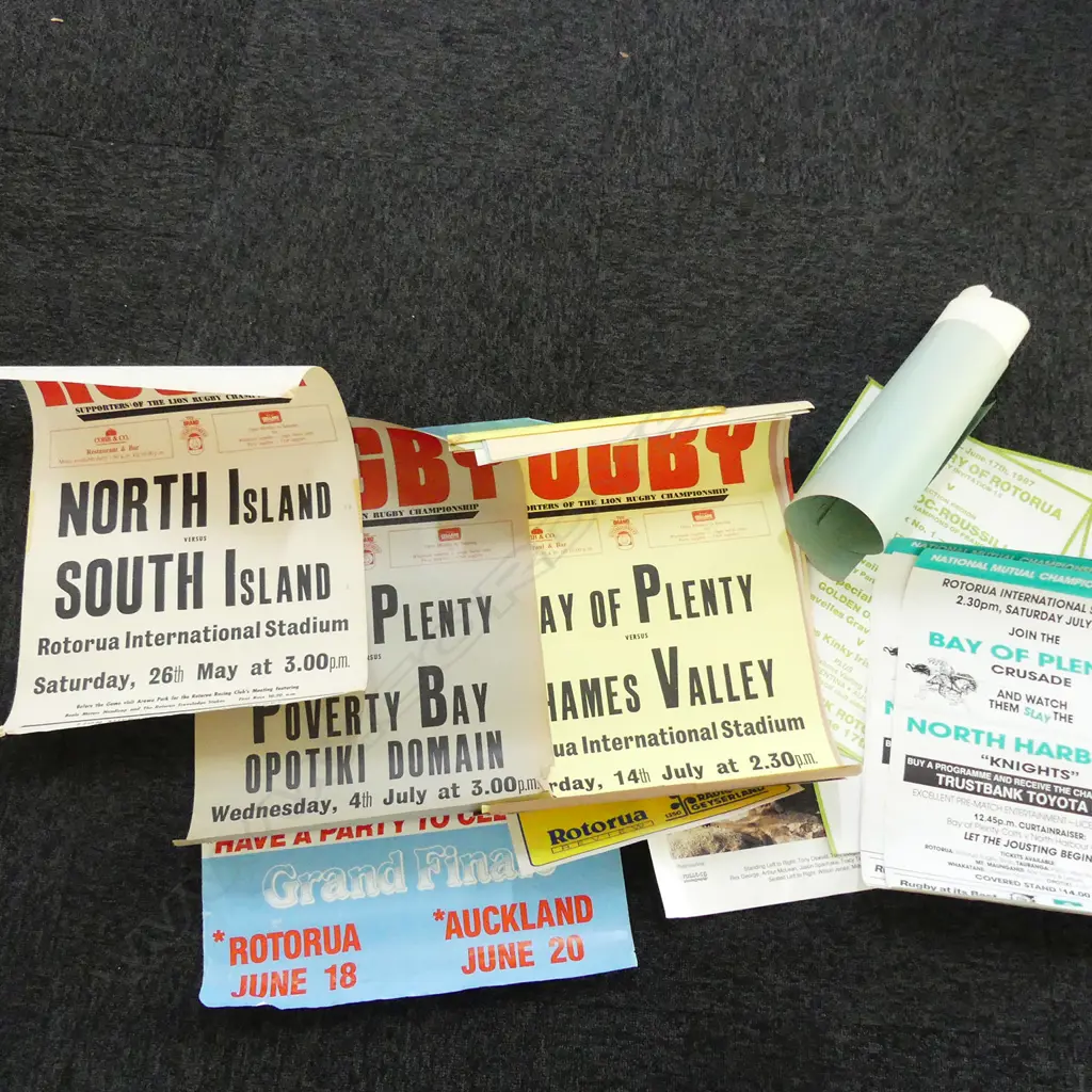 LGE COLLECTION VINTAGE ALL BLACK & RUGBY POSTERS Image 1++
