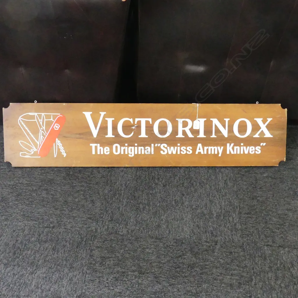 VINTAGE 'VICTORINOX' HANGING SHOP SIGN DBLE SIDED Image 1++