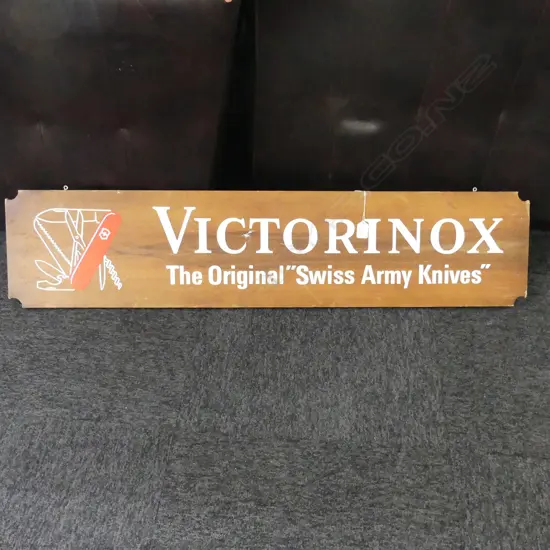 VINTAGE 'VICTORINOX' HANGING SHOP SIGN DBLE SIDED