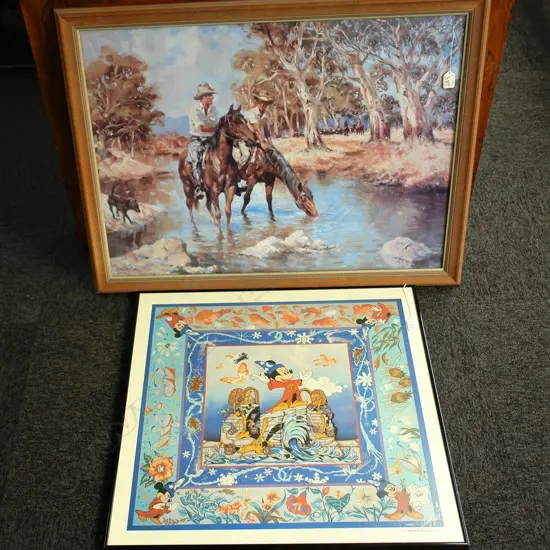 DISNEY 'FANTASIA' PRINT + AUSSIE OUTBACK PRINT 