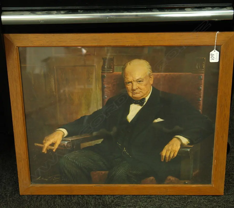 WINSTON CHURCHILL COLOUR PRINT by FROST & REED Image 1++