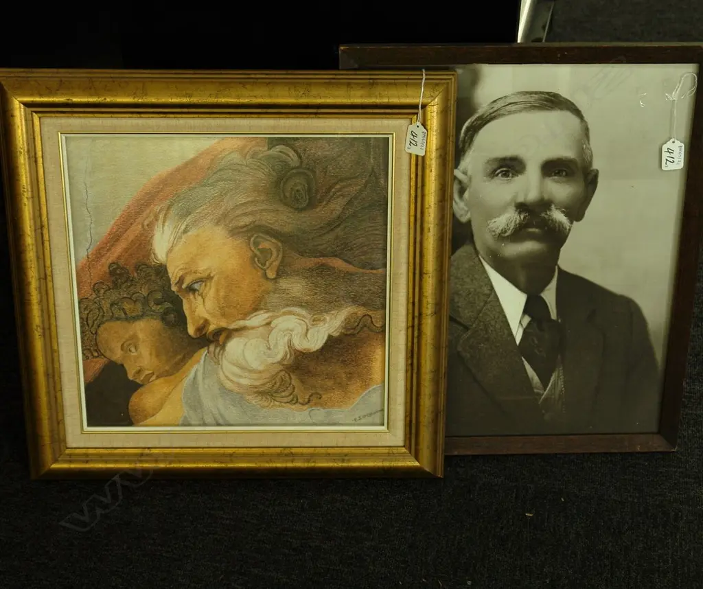 OLD PORTRAIT PHOTOGRAPH + CLASSICAL PRINT Image 1++