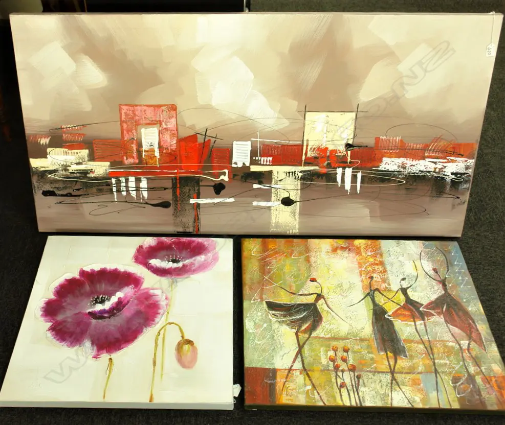 3X OIL ON CANVAS PAINTINGS Image 1++