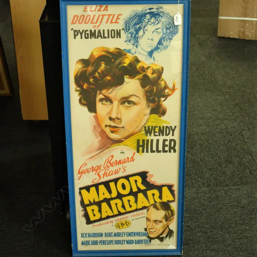 1940'S/50'S FILM POSTER 'MAJOR BARBARA' BY GEO B SHAW Image 1++