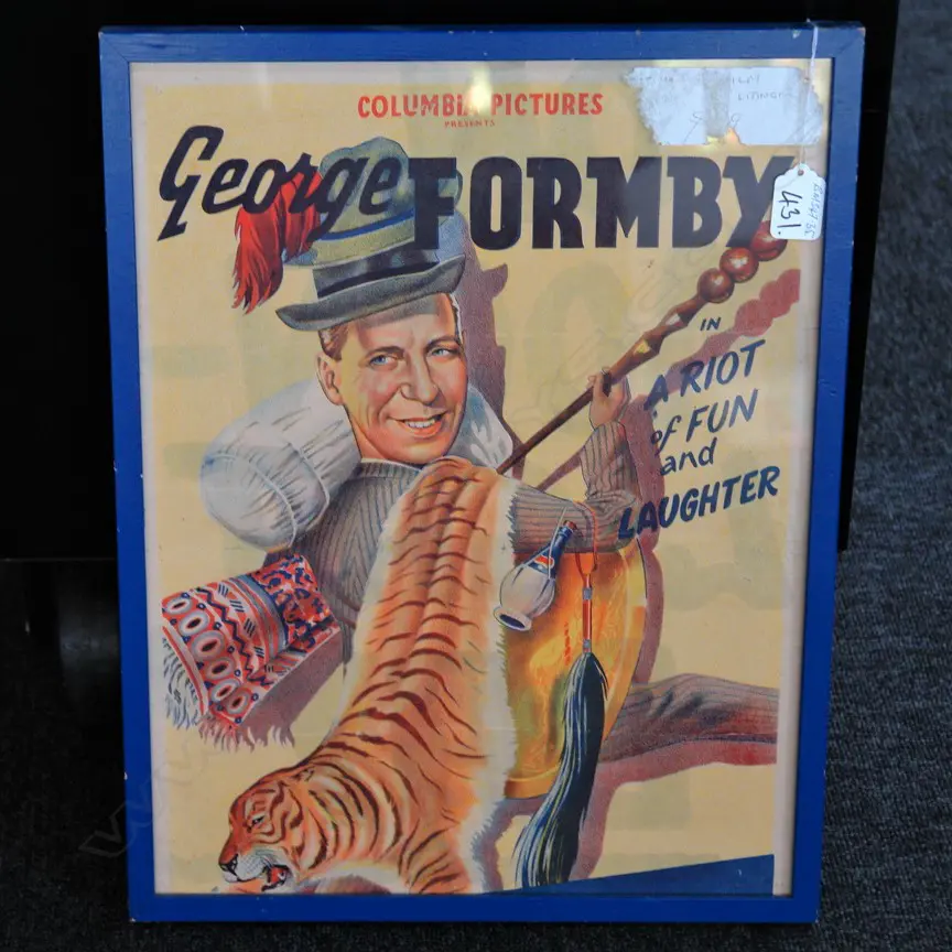 VINTAGE MOVIE POSTER 'GEORGE FORMBY' FRAMED Image 1++