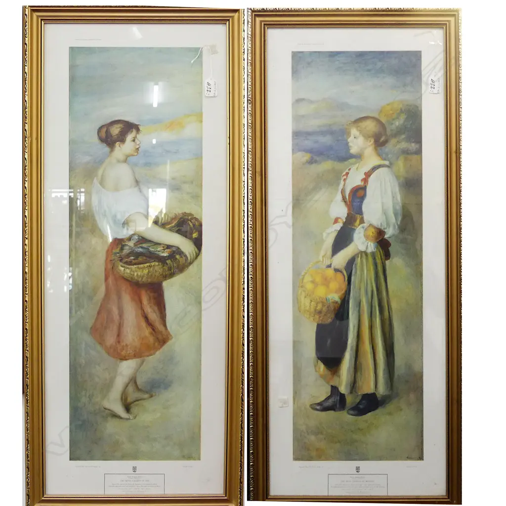 PR RENOIR PRINTS 'GIRL WITH BASKET OF FISH' & 'ORANGES' Image 1++