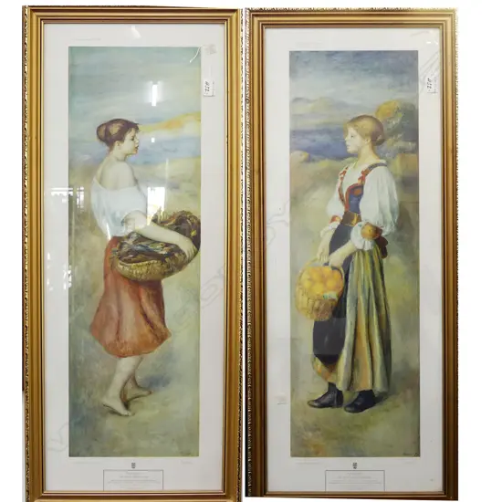PR RENOIR PRINTS 'GIRL WITH BASKET OF FISH' & 'ORANGES'