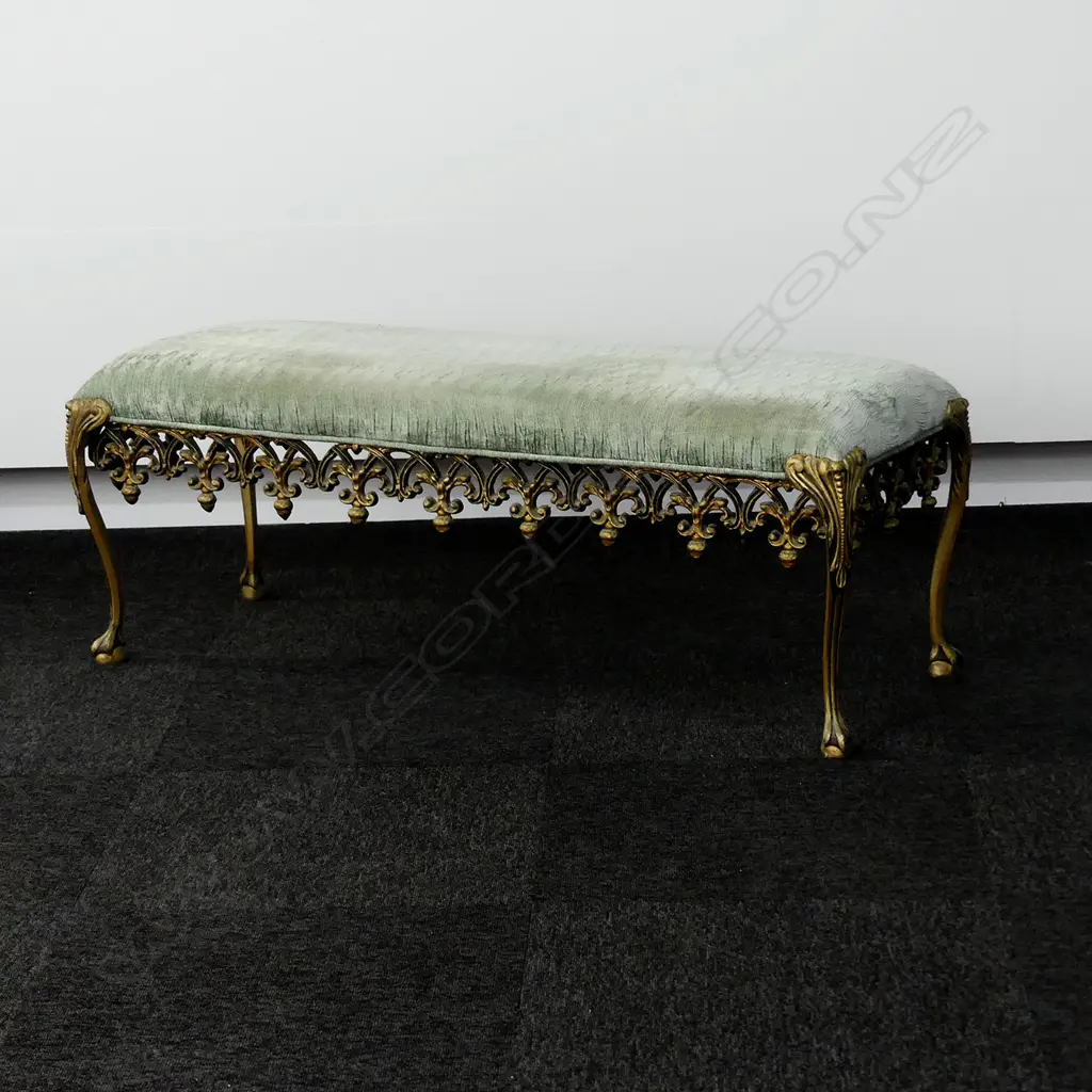 GILT METAL FRENCH LONG STOOL Image 1++