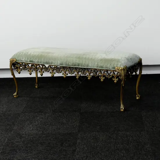 GILT METAL FRENCH LONG STOOL
