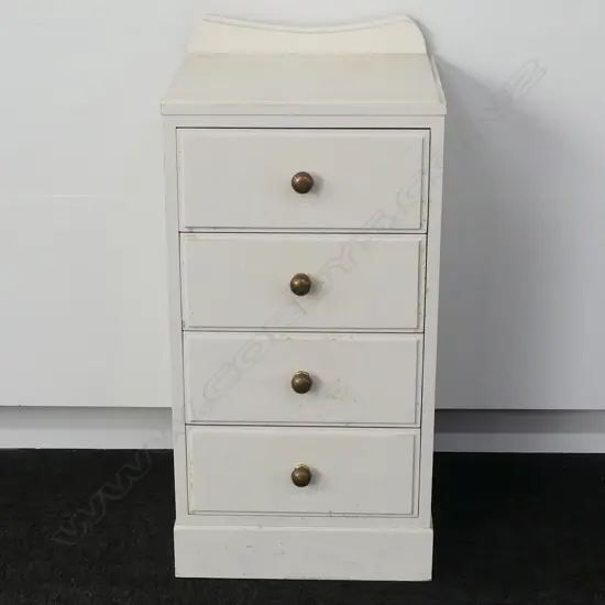 WHITE PAINTED BEDSIDE CHEST OF DRAWERS