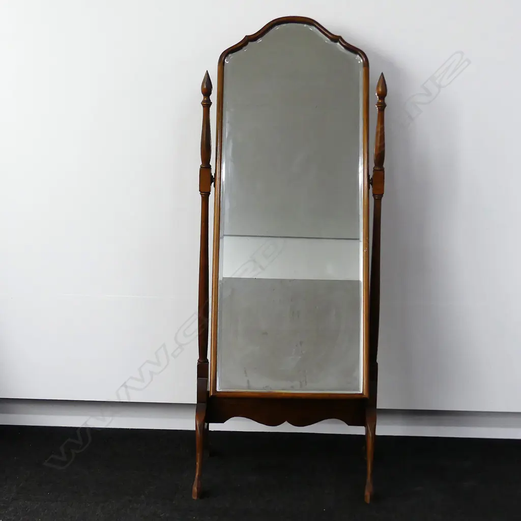FULL LENGTH CHEVAL MIRROR, BEECH FRAME Image 1++
