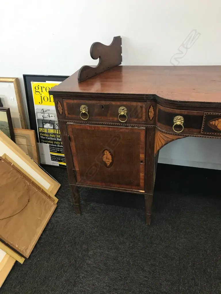REGENCY C1820 SHERATON BREAKFRONT SIDEBOARD A.F. Image 1++