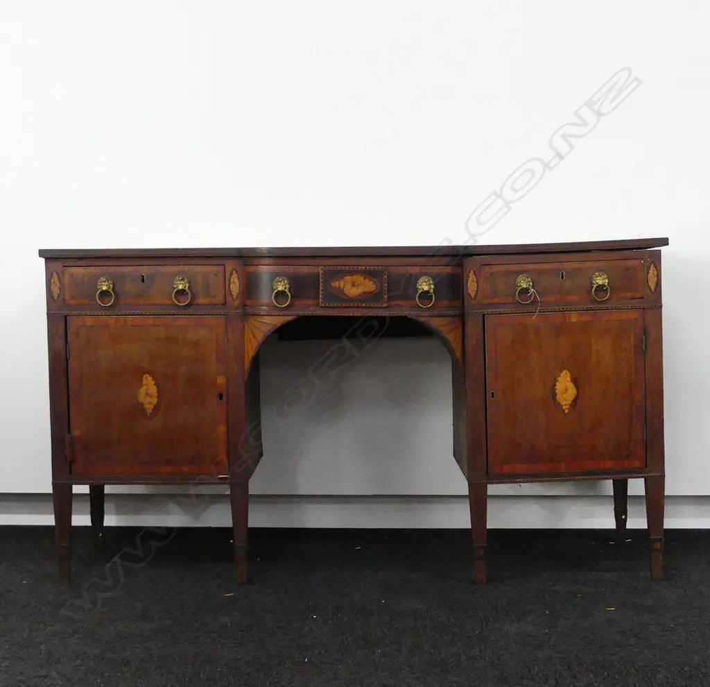 REGENCY C1820 SHERATON BREAKFRONT SIDEBOARD A.F. Image 1++