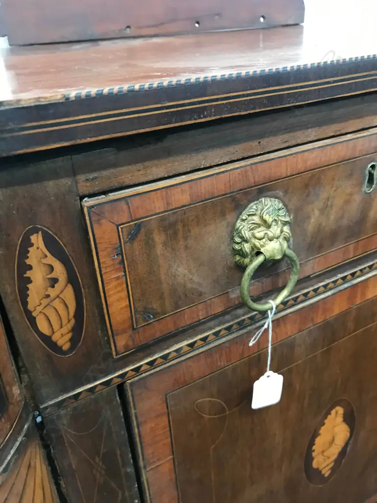 REGENCY C1820 SHERATON BREAKFRONT SIDEBOARD A.F. Image 1++