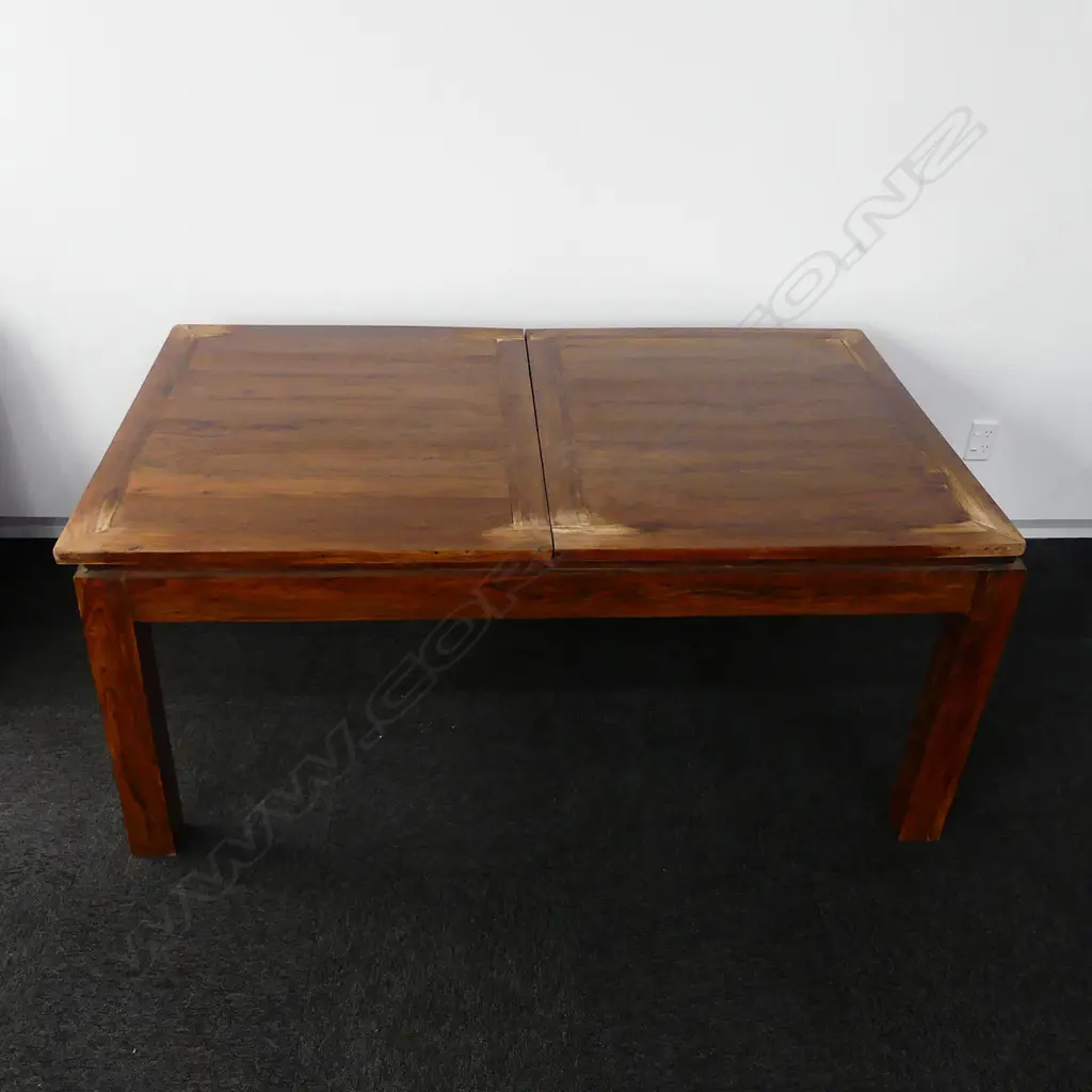 RECTANGULAR TEAK EXTENSION DINING TABLE Image 1++
