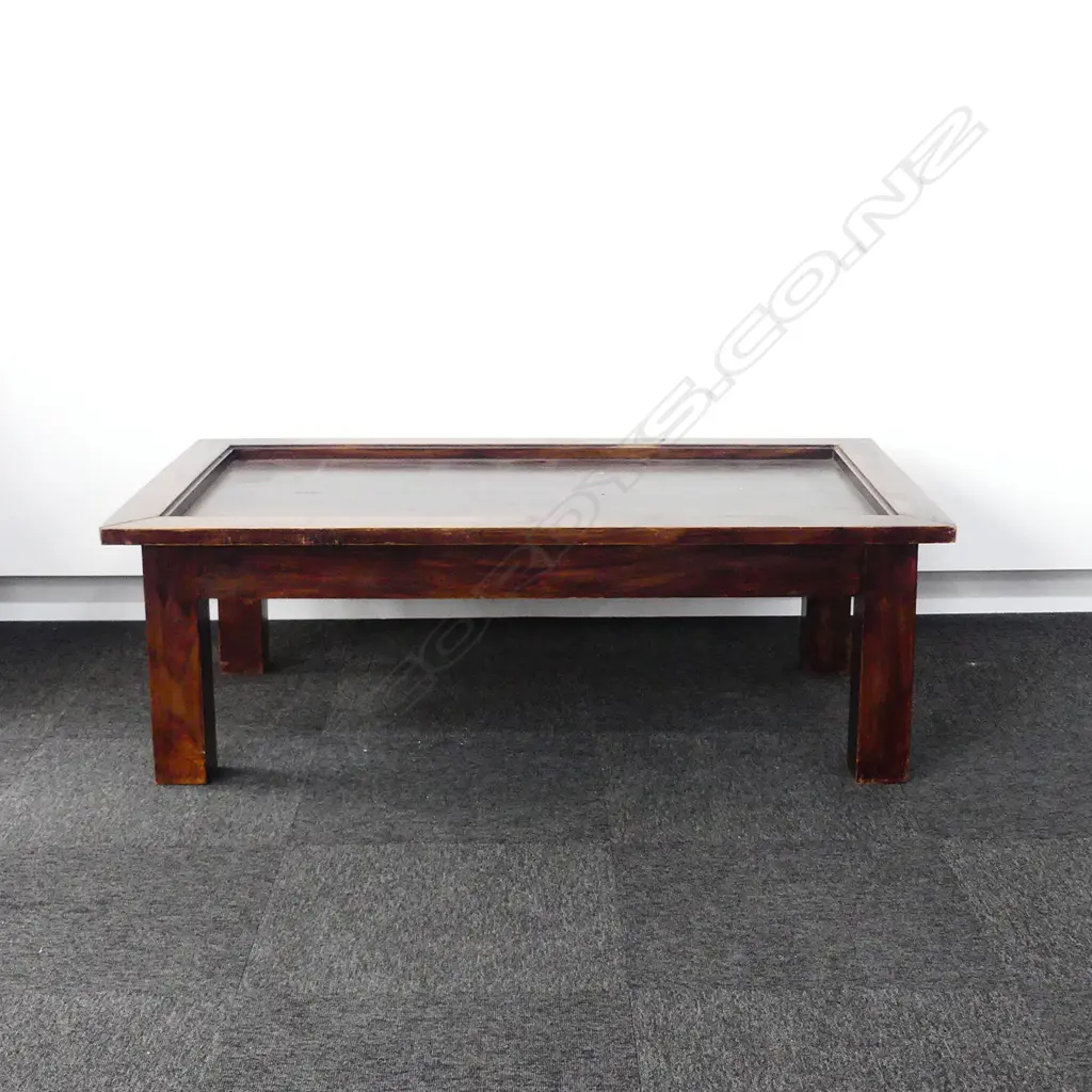 TEAK COFFEE TABLE GLASS MISSING Image 1++